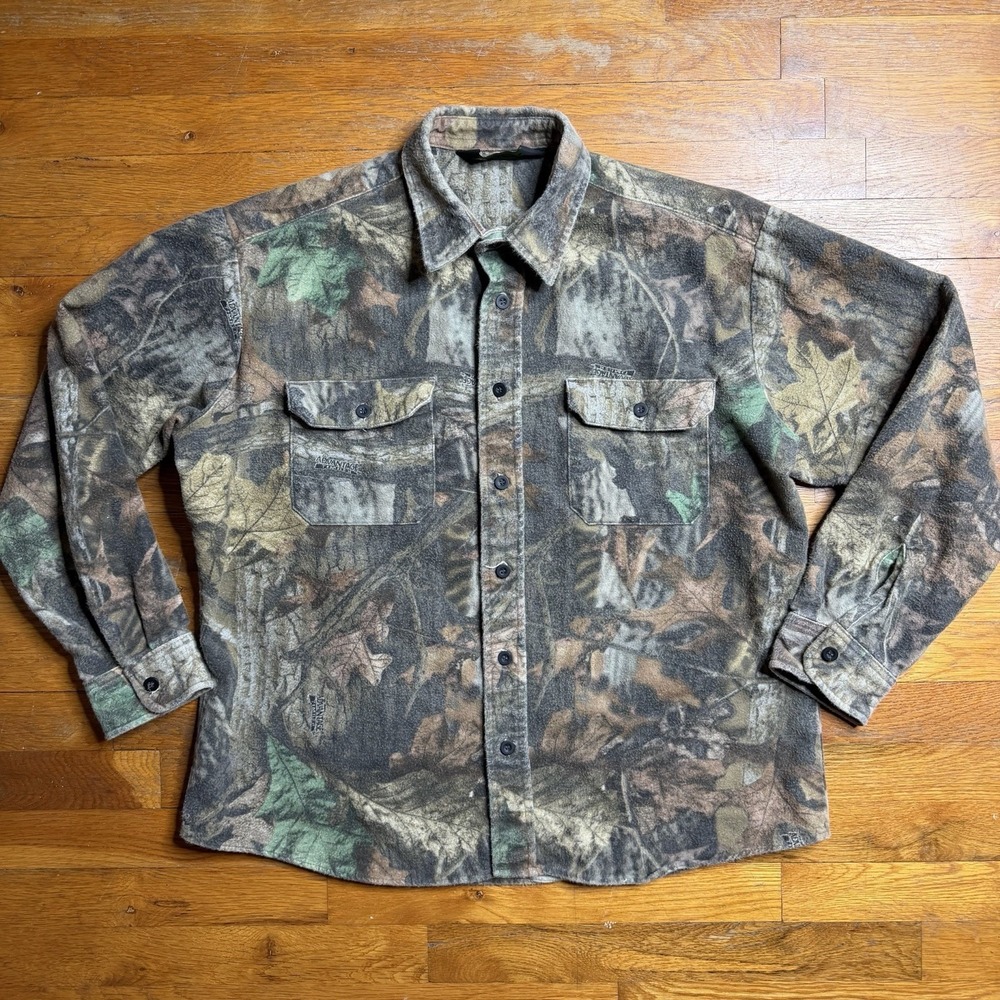 Vtg‎ Liberty Advantage Men's Camo Flannel Shirt L Hunting Button Up Long Sleeve